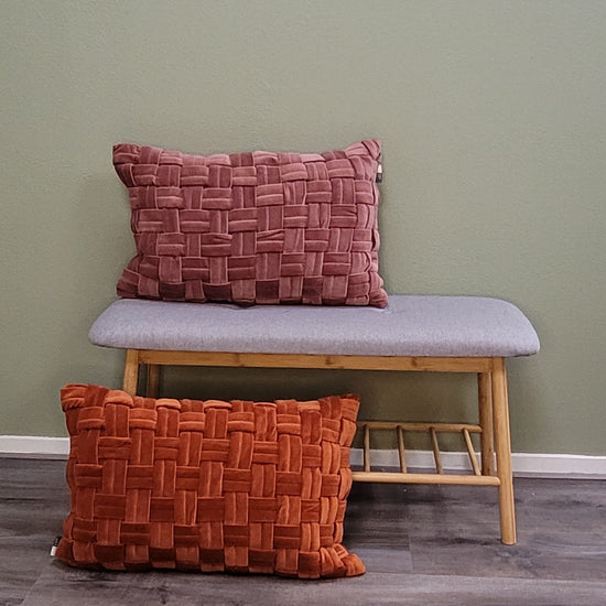 Kussen Velvet square| 40x60 cm | Cognac
