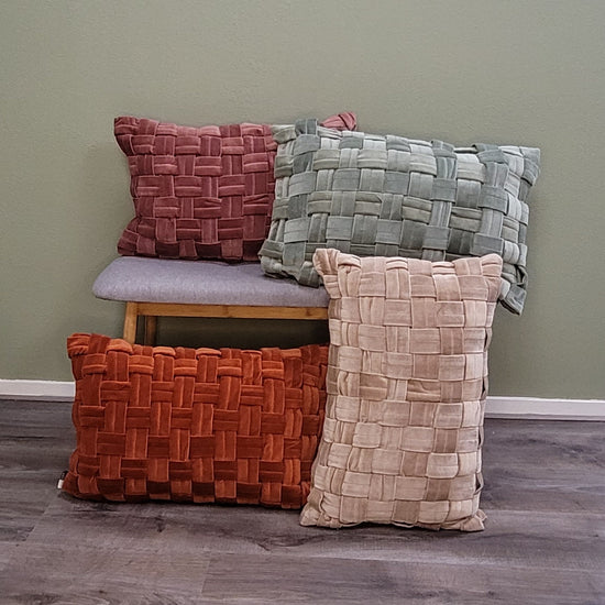 Kussen Velvet square| 40x60 cm | Beige