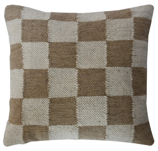 Kussen Check offwhite beige 60x60 cm