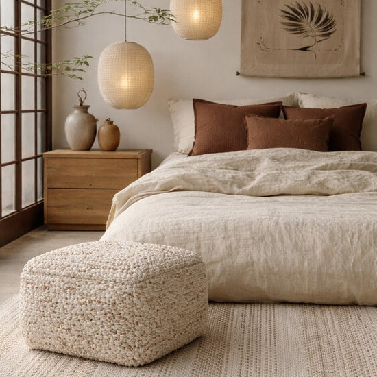 Poef Capena 50x50 cm offwhite beige