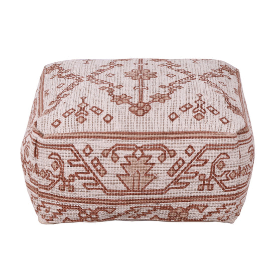 Poef Talma 50x50x23 cm Roze/Ecru