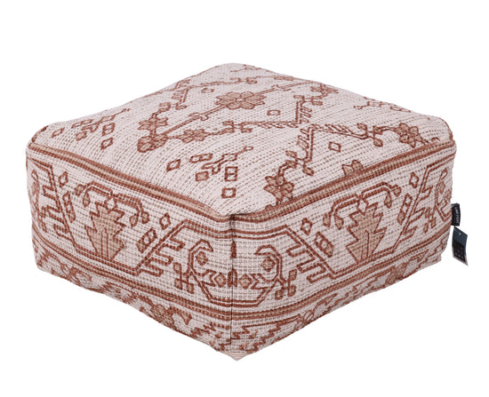 Poef Talma 50x50x23 cm Roze/Ecru