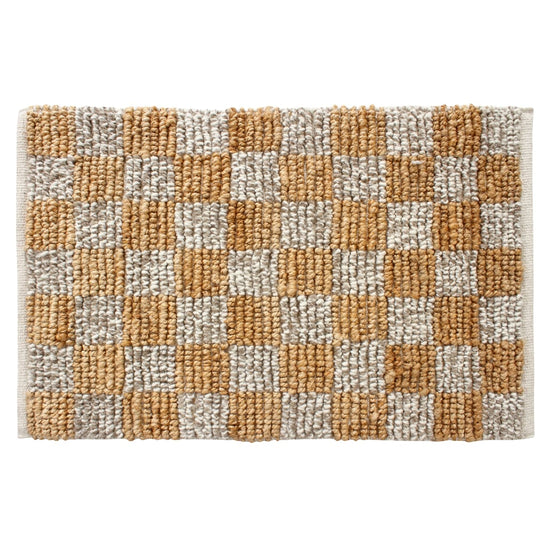 Vloerkleedje Check | 60x90 cm | offwhite jute