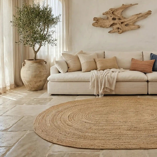 Vloerkleed Ovaal Jute 120x180 cm