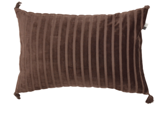 Kussen Velvet rib bruin 40x60 cm